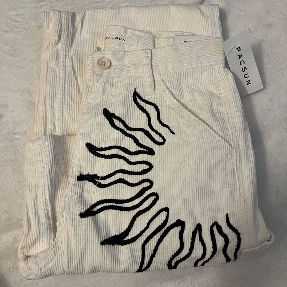 Pacsun ultra high rise flare carpenter 100% cotton.